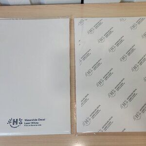 HAYES PAPER CO. Waterslide Decal Paper for Laser Printers: 5 White / 9 Clear Pcs